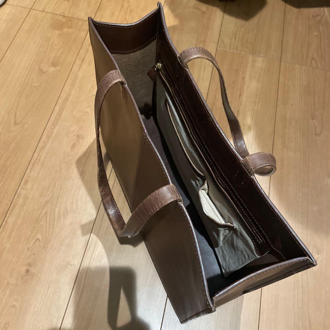 土屋鞄　ナチューラ　ブラウンレザートートバッグ