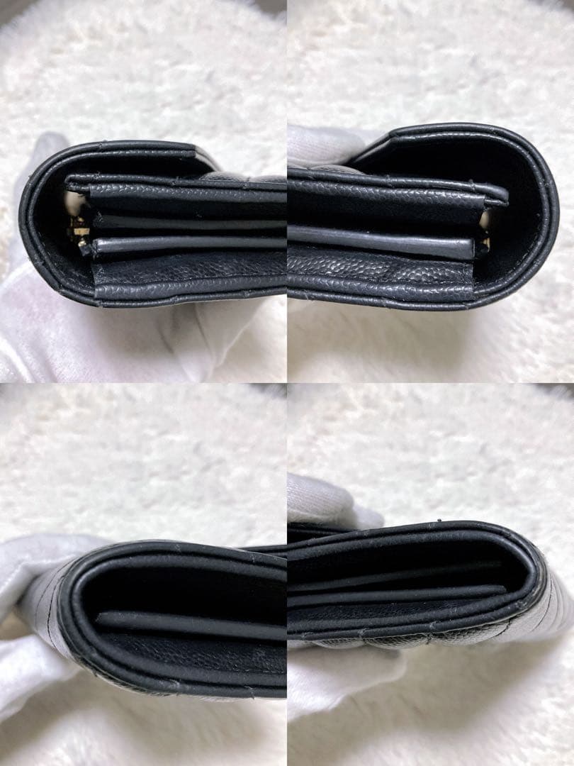 ♡美品♡イヴサンローラン 長財布 レザー Vステッチ キルティング カサンドラ黒