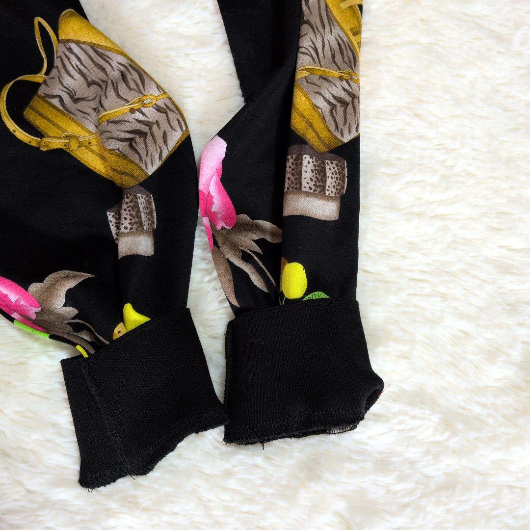 レオナールスポーツ 花柄 バッグ ジュエリー長袖Tシャツ ハイネック Мサイズ