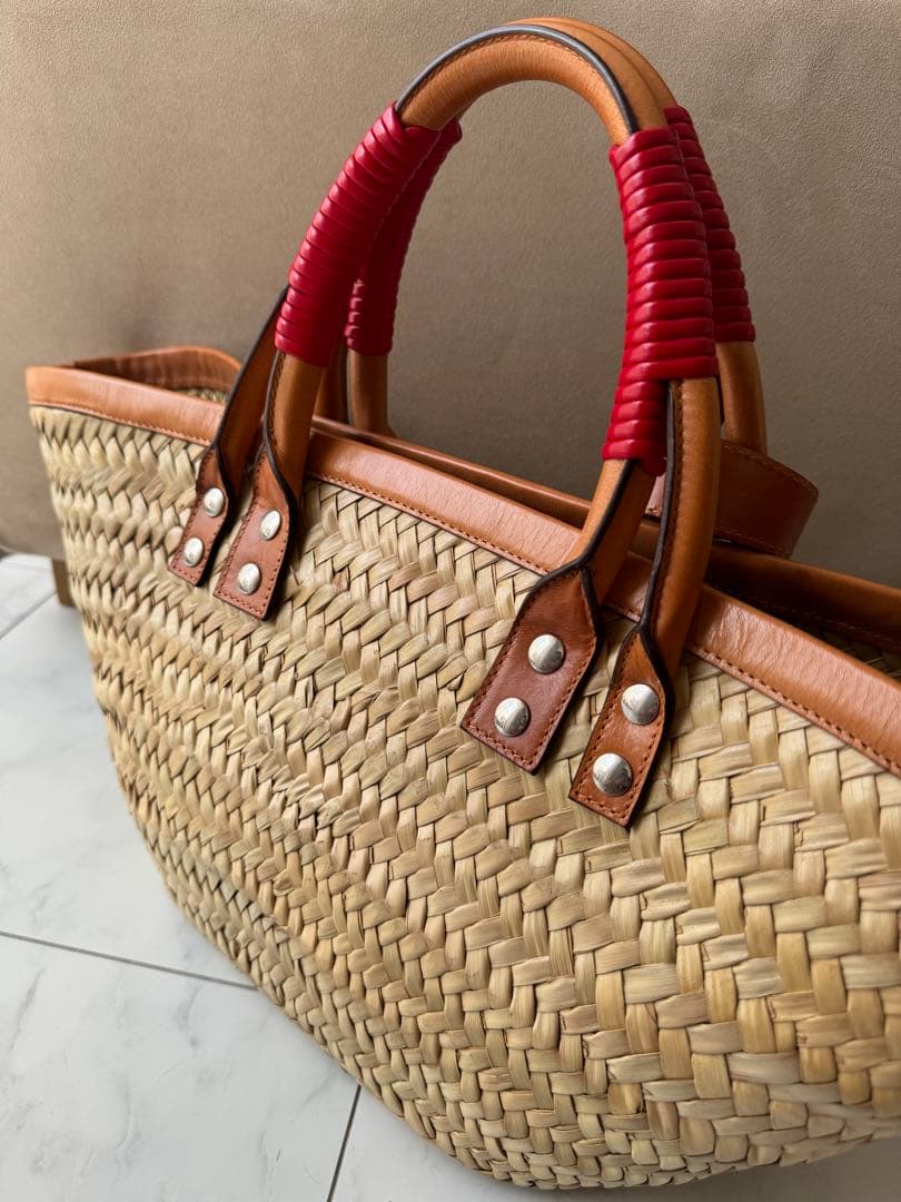 ★美品　バレンシアガ　ラフィア　ビストロ　パニエ　カゴバッグ