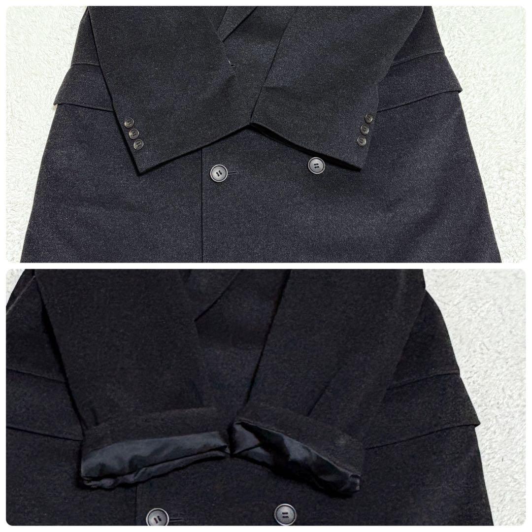 ゆ*い様 美品✨ピュアカシミヤ　ロングチェスターコートチャコールグレー　ダブル