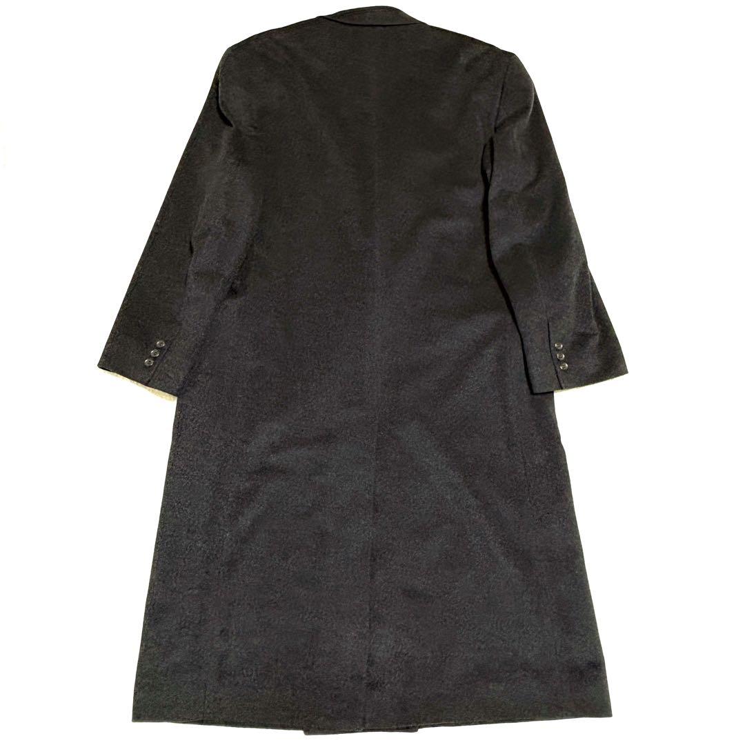 ゆ*い様 美品✨ピュアカシミヤ　ロングチェスターコートチャコールグレー　ダブル