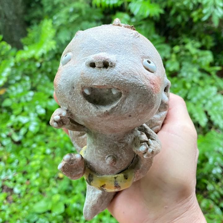 2125様感謝‼️邪気を祓う‼️愛ある作家コワかわフィギュリン「かみなりぼうや」一体