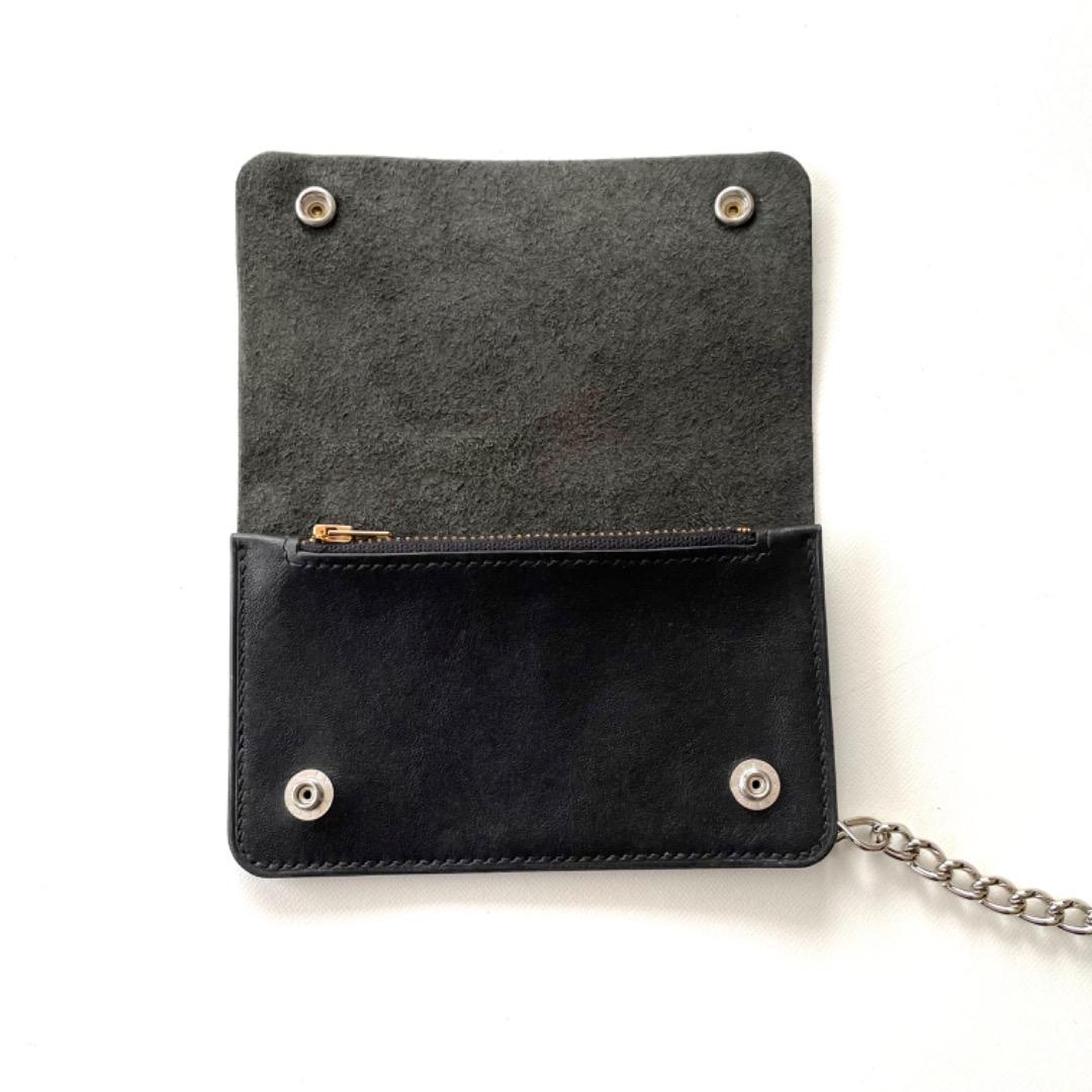 ミドルトラッカーウォレット　UKデッドストックレザー　ヴィンテージジッパー