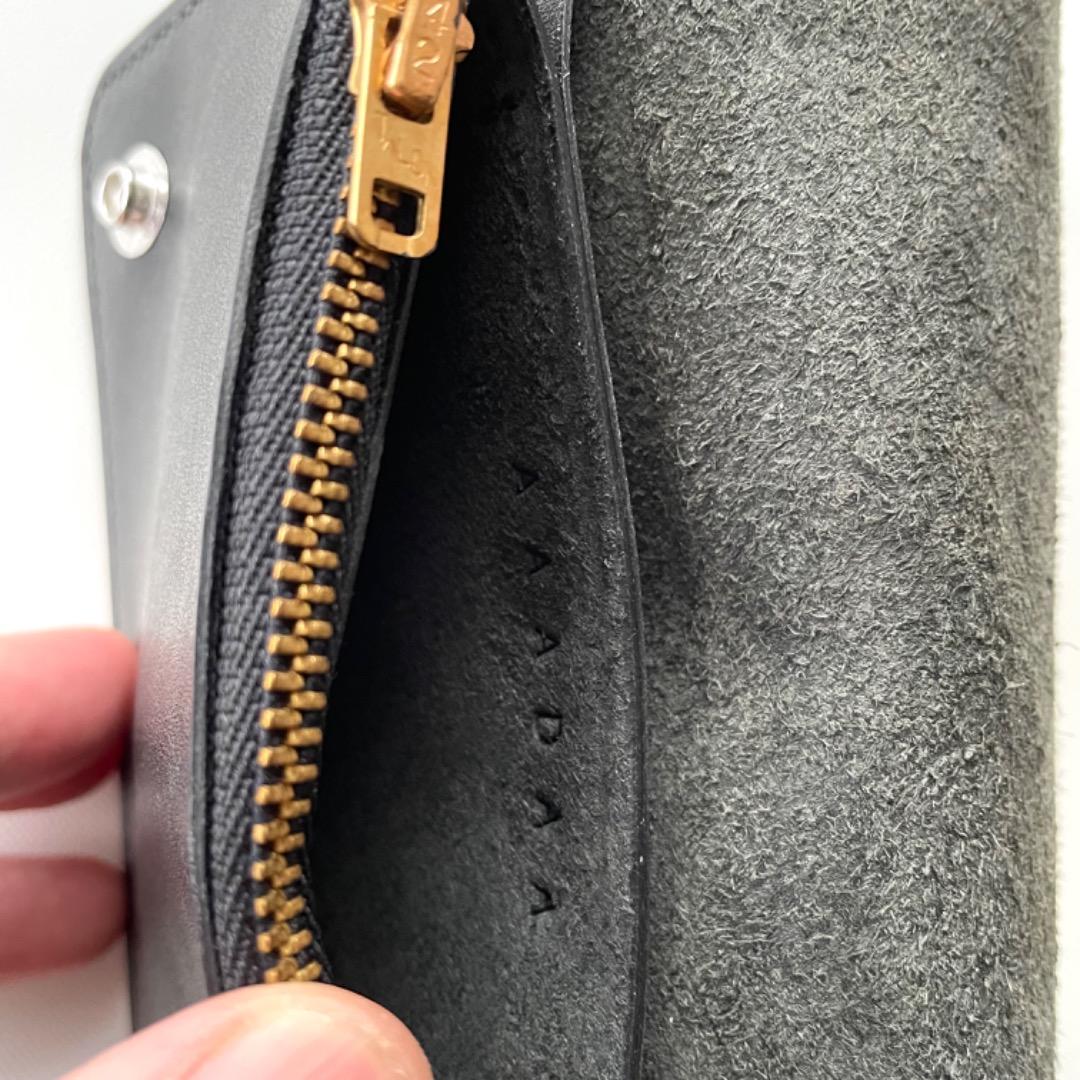 ミドルトラッカーウォレット　UKデッドストックレザー　ヴィンテージジッパー