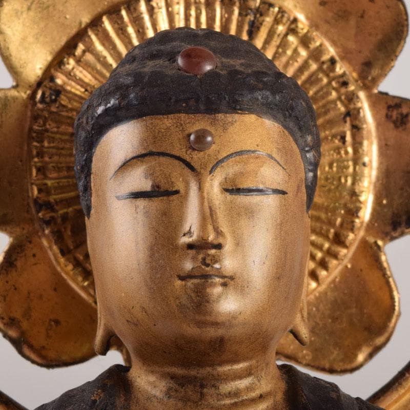 仏教美術　木彫　金彩彩色　仏像　置物　C　8624