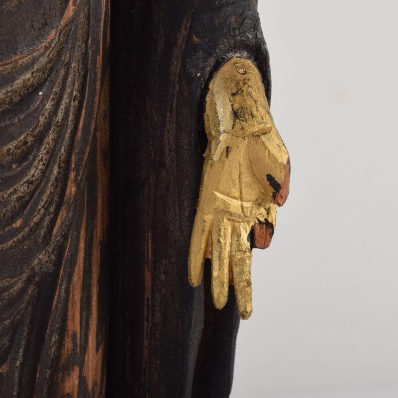 仏教美術　木彫　金彩彩色　仏像　置物　C　8624