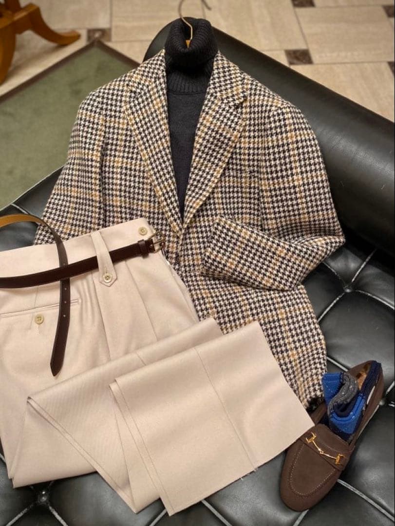 BEAMS F / HARRIS TWEED チェック ジャケット