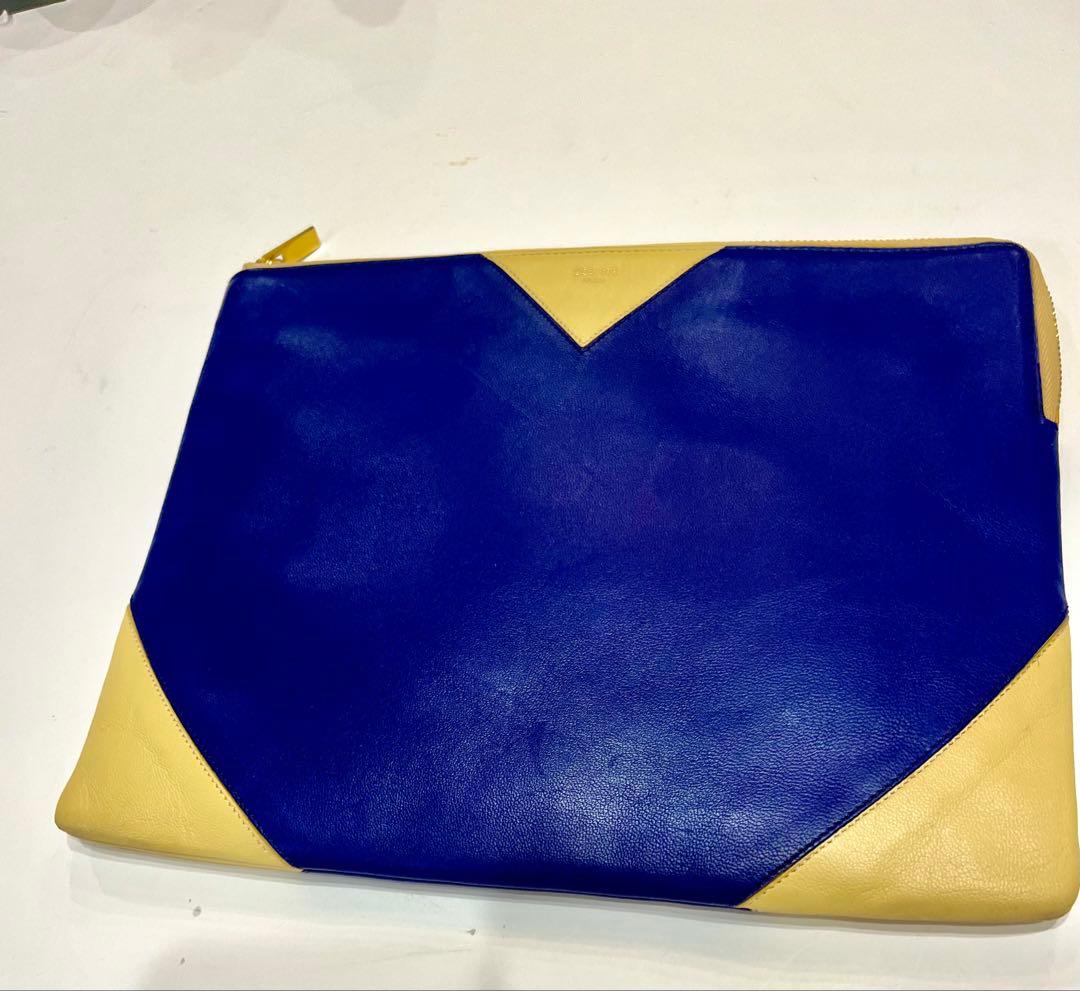 セリーヌ☆クラッチバッグ　セカンドバッグ　革　アクセサリーポーチ　バイカラー