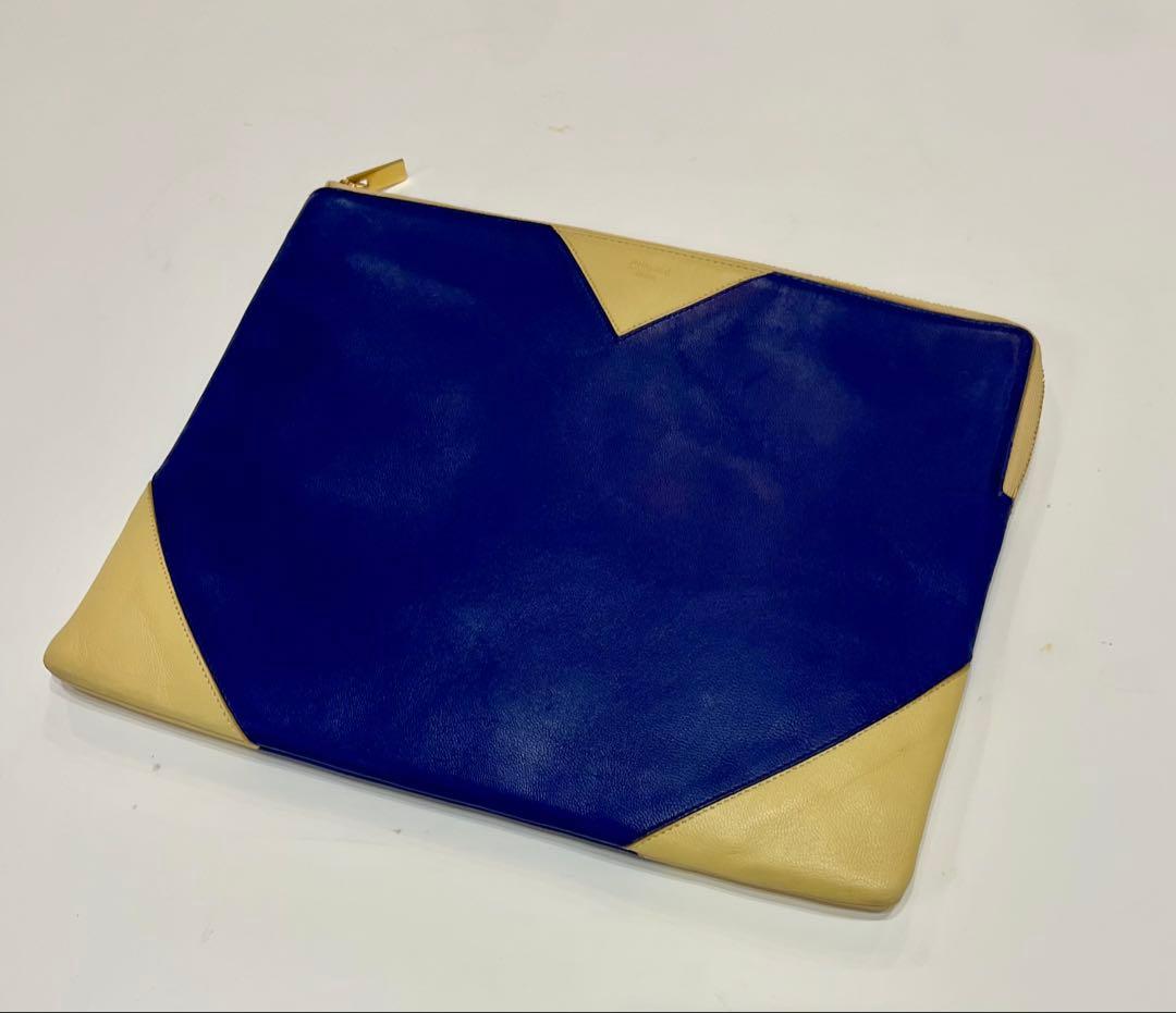 セリーヌ☆クラッチバッグ　セカンドバッグ　革　アクセサリーポーチ　バイカラー