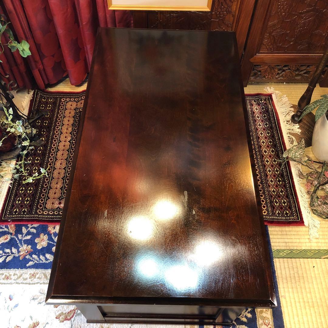 国産アンティーク　北海道民芸　書斎　 樺ザクラ無垢材 座机　文机　帳場机