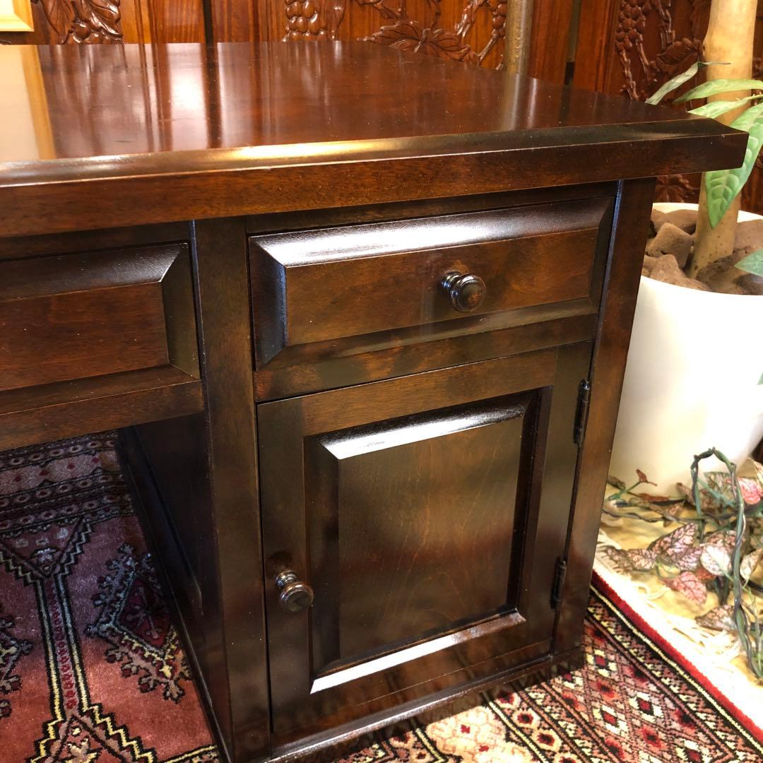 国産アンティーク　北海道民芸　書斎　 樺ザクラ無垢材 座机　文机　帳場机