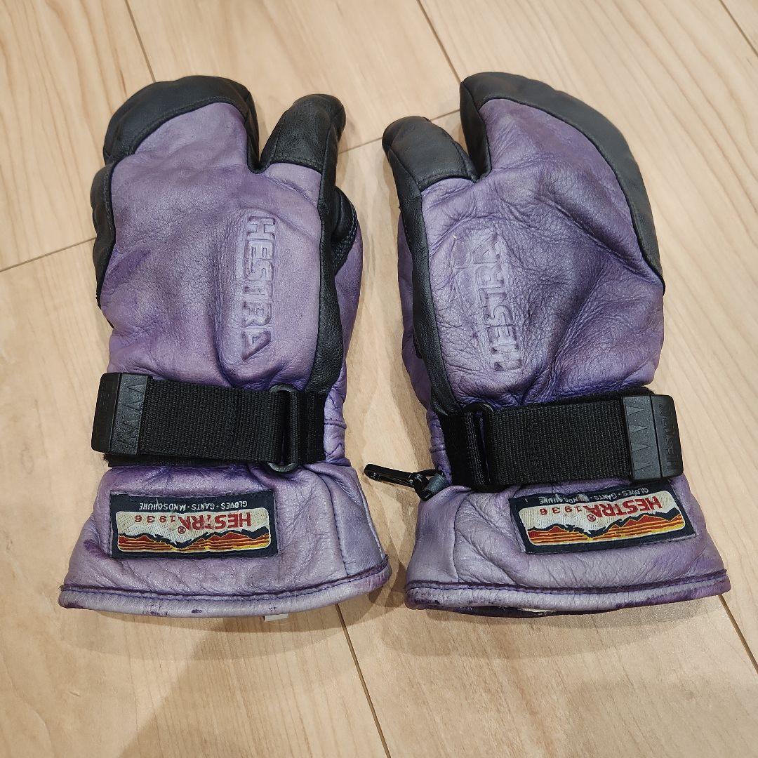 Hestra 3フィンガーグローブ サイズ7 紫/黒