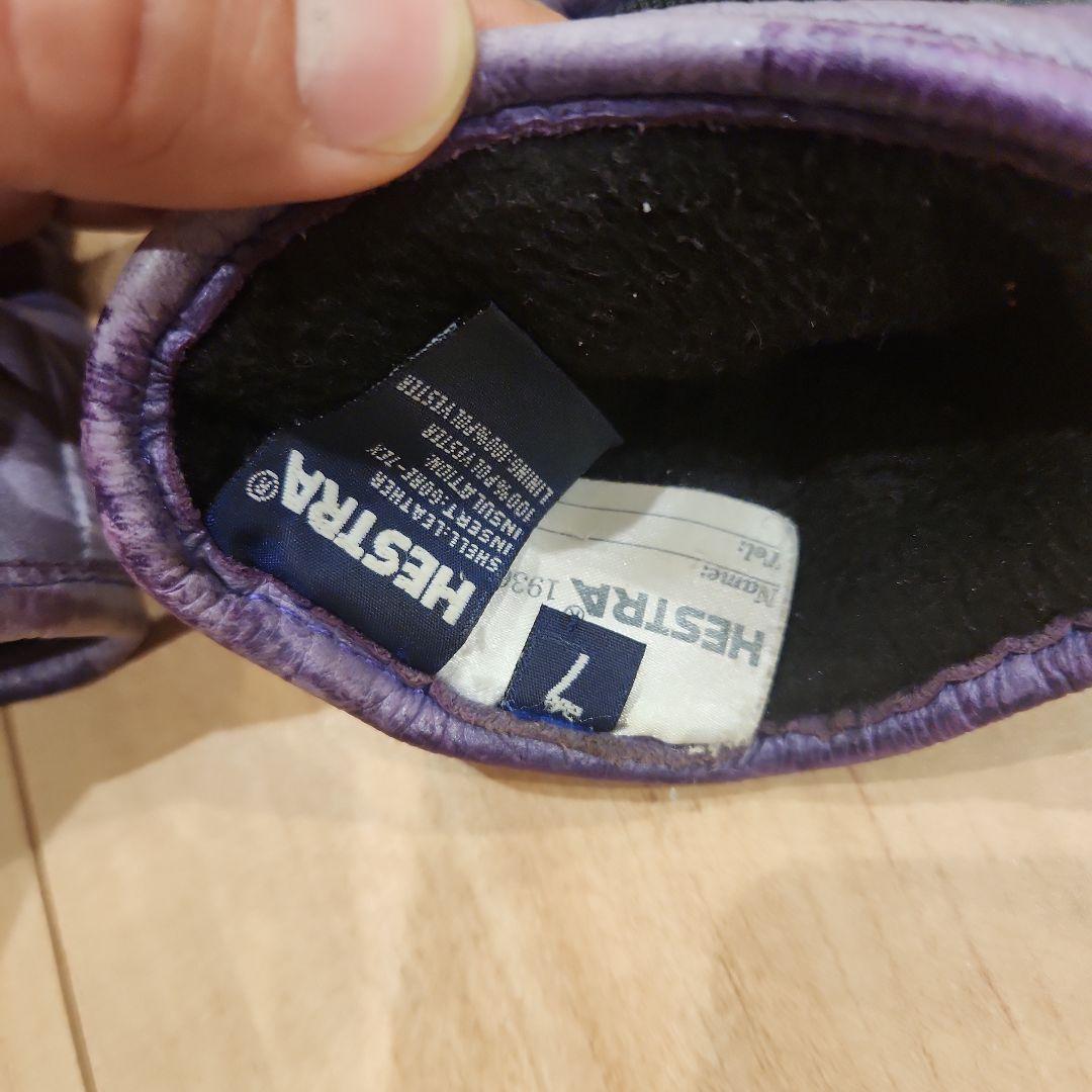 Hestra 3フィンガーグローブ サイズ7 紫/黒