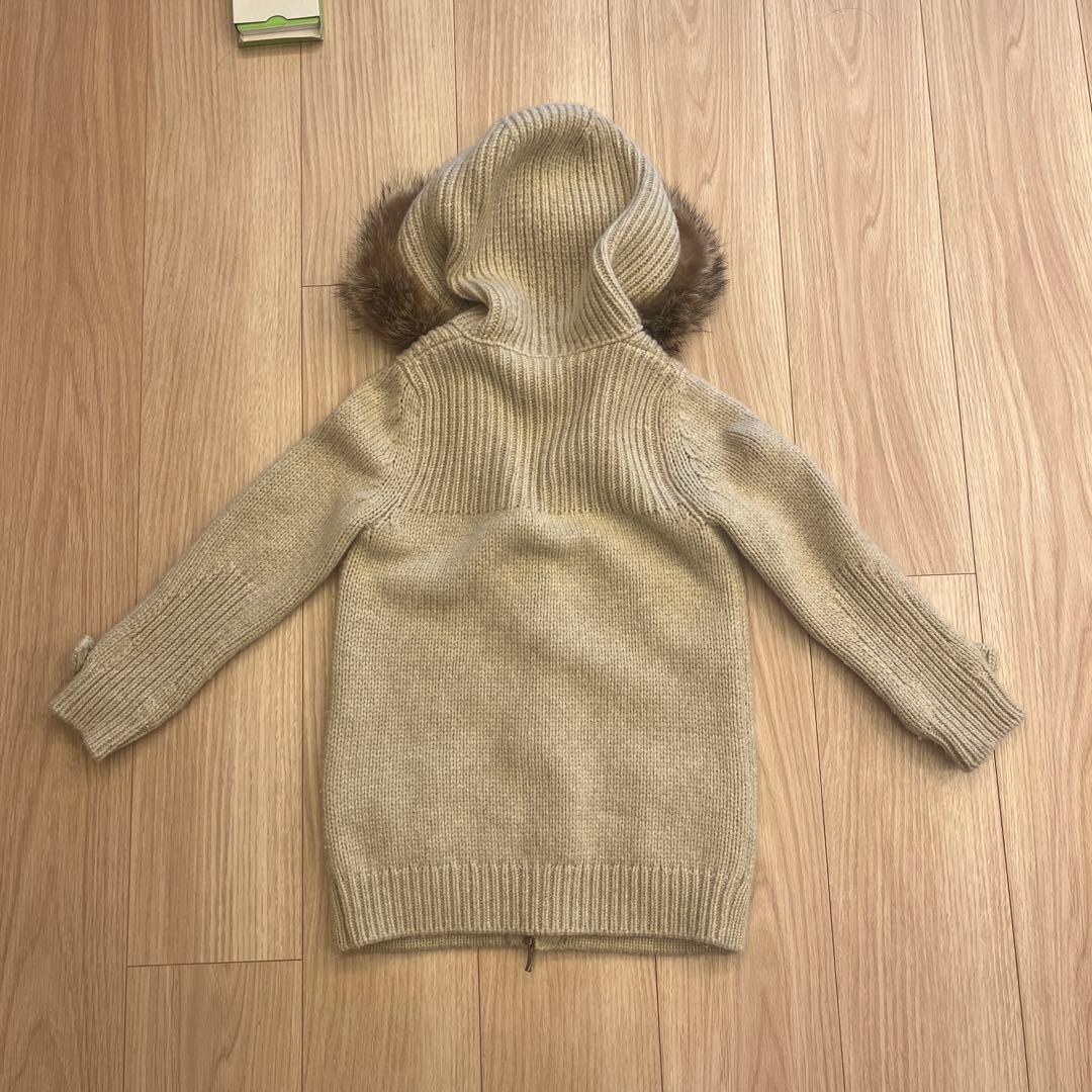 ロロピアーナ　キッズ　ニットコート　ファー付きフードコート