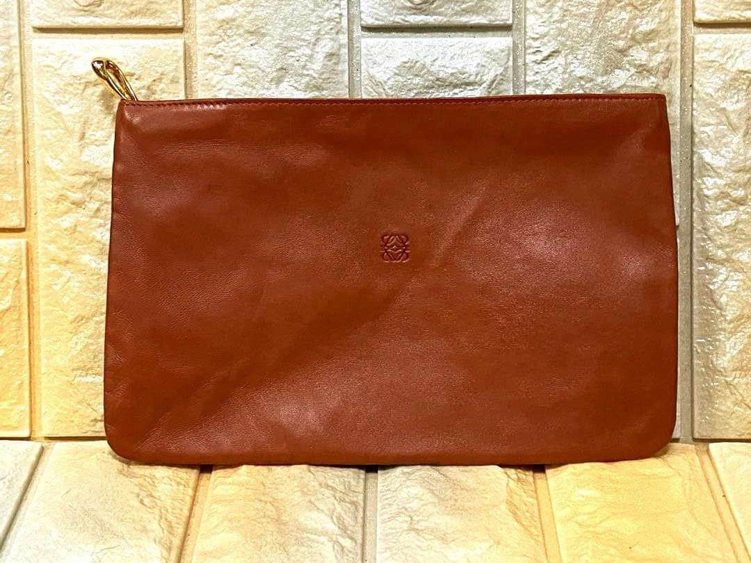 LOEWE ロエベナッパ アナグラム レザー クラッチバッグ セカンドバッグ本革