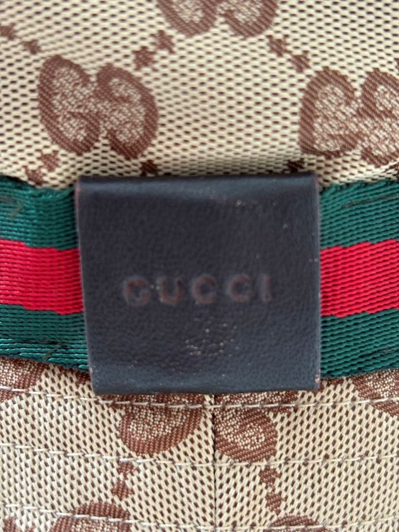 【美品】GUCCI GGキャンパス シェリーライン バケットハット