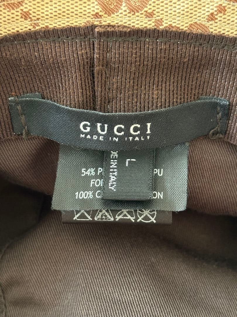 【美品】GUCCI GGキャンパス シェリーライン バケットハット
