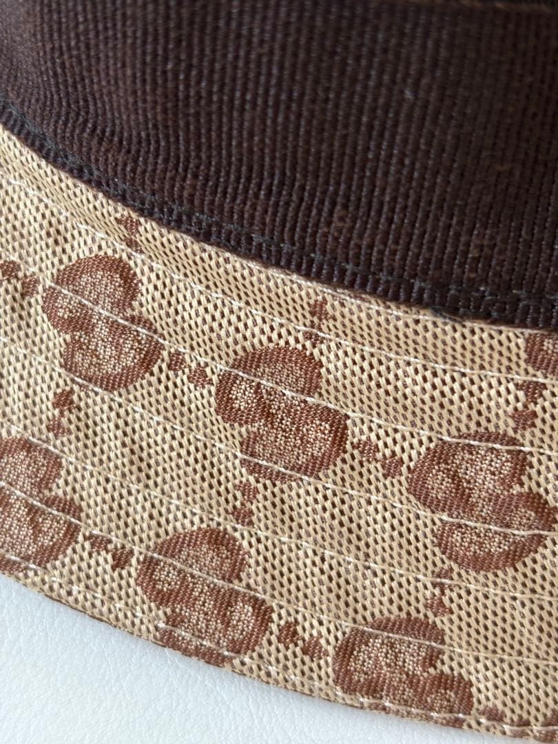 【美品】GUCCI GGキャンパス シェリーライン バケットハット