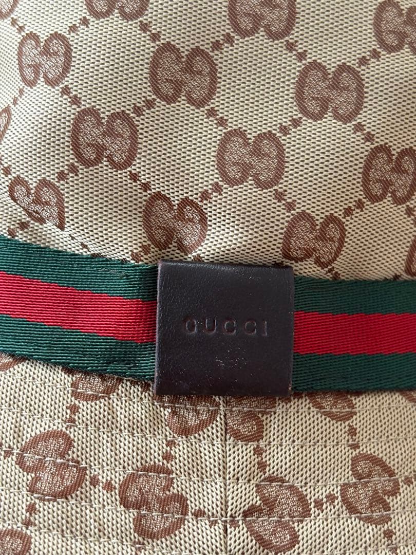 【美品】GUCCI GGキャンパス シェリーライン バケットハット