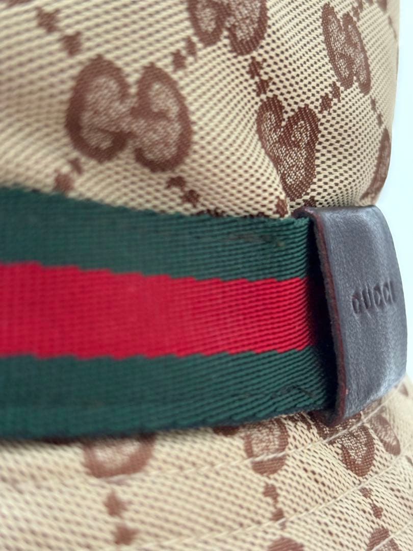 【美品】GUCCI GGキャンパス シェリーライン バケットハット