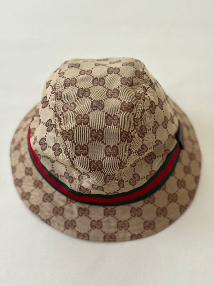 【美品】GUCCI GGキャンパス シェリーライン バケットハット