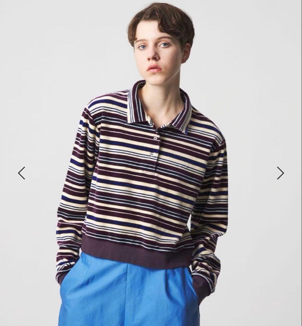 ＜6(ROKU)＞ベロア ボーダー ポロシャツ 完売