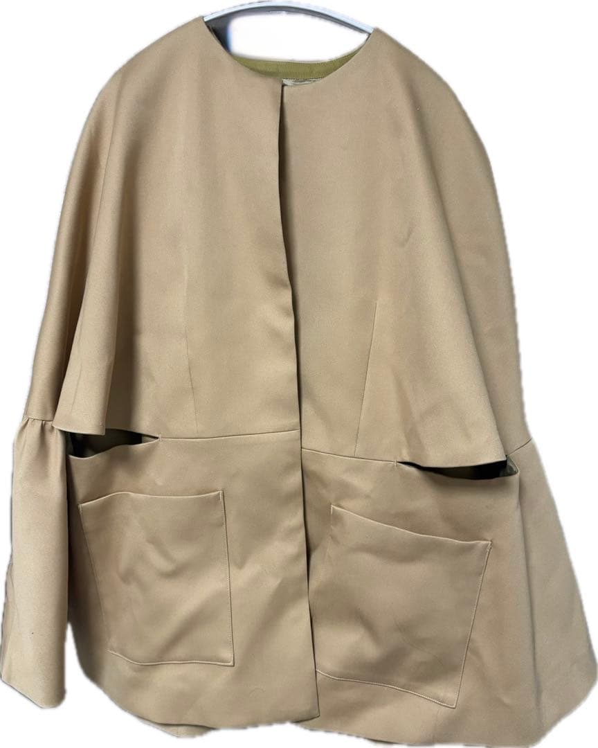 セブンテンダブルクロスフレアショートコートM ベージュ