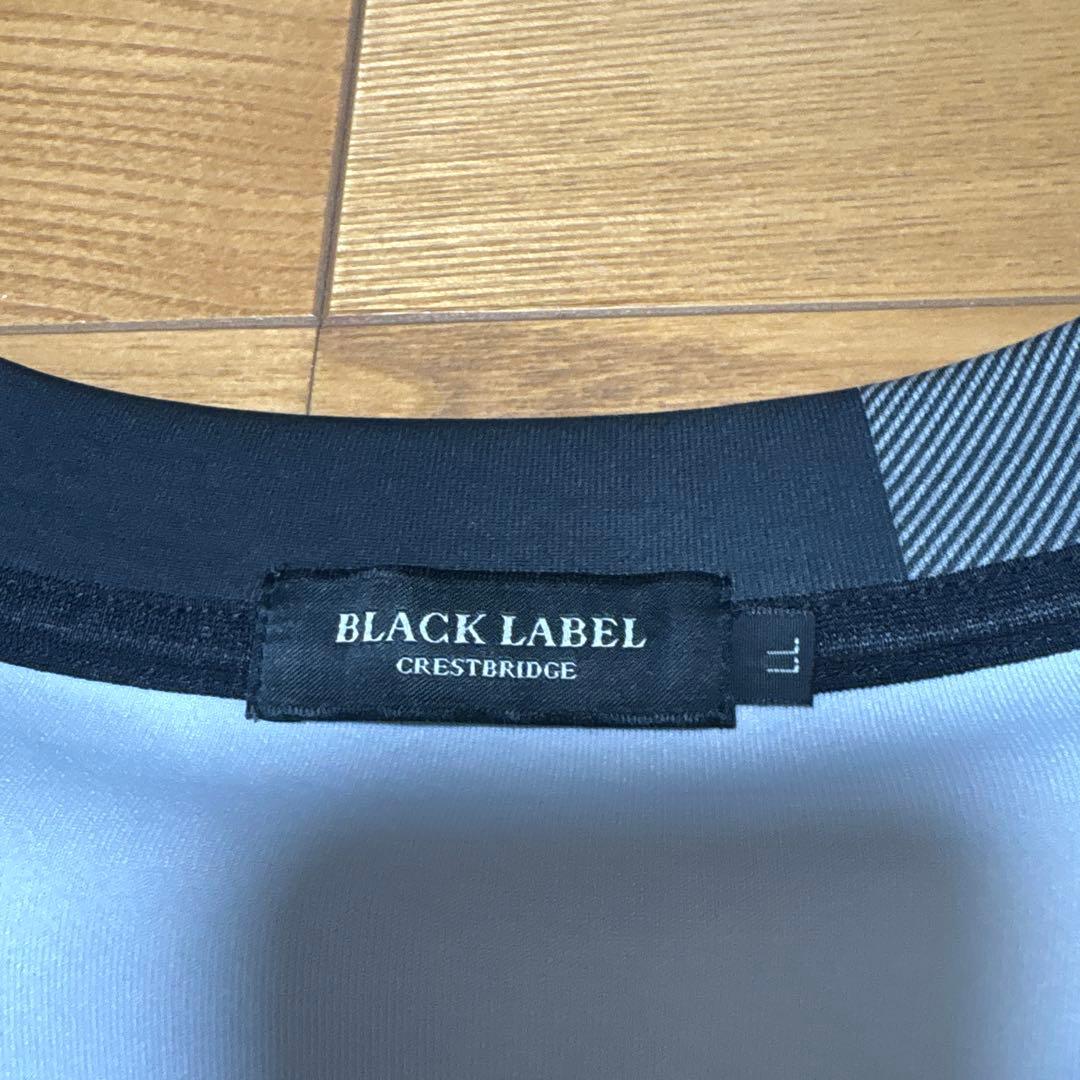 ブラックレーベル　クレストブリッジ　チェック　ストレッチ　ロンT カットソー