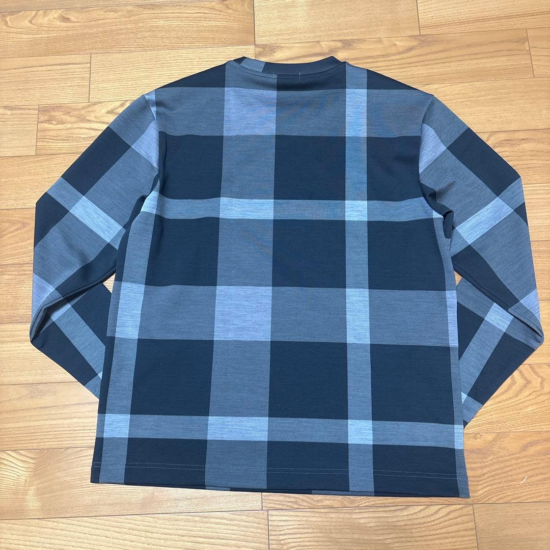 ブラックレーベル　クレストブリッジ　チェック　ストレッチ　ロンT カットソー