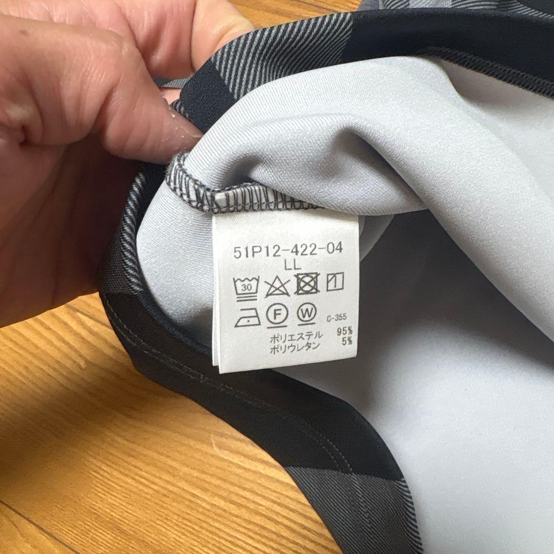 ブラックレーベル　クレストブリッジ　チェック　ストレッチ　ロンT カットソー