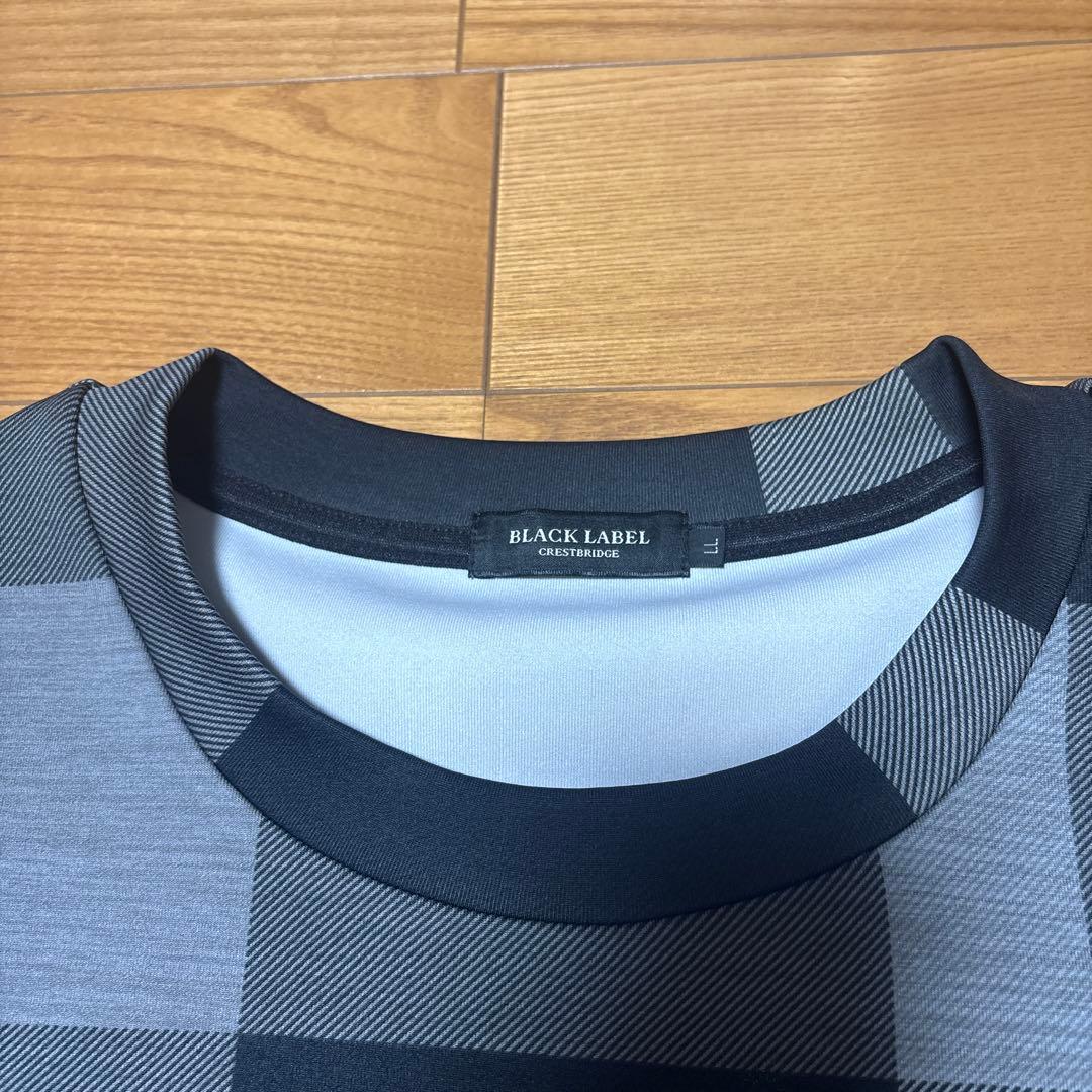 ブラックレーベル　クレストブリッジ　チェック　ストレッチ　ロンT カットソー
