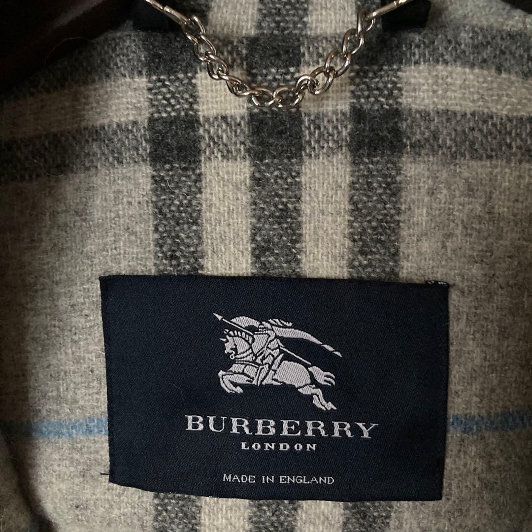 英国製　BURBERRY ダッフルコート グレー系チェック