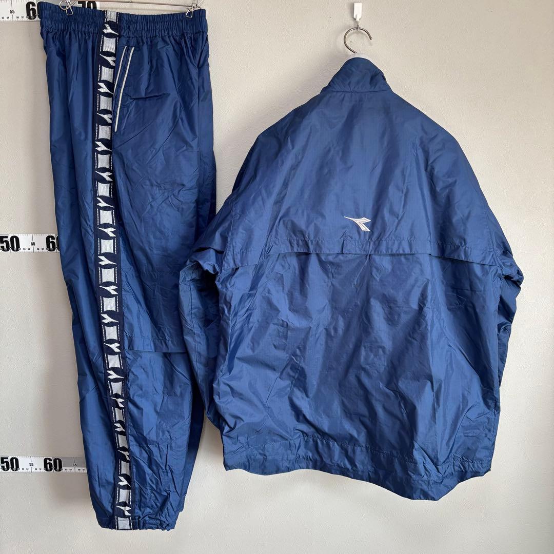 Diadora ディアドラ 上下セットアップ ナイロンジャケット M ネイビー紺