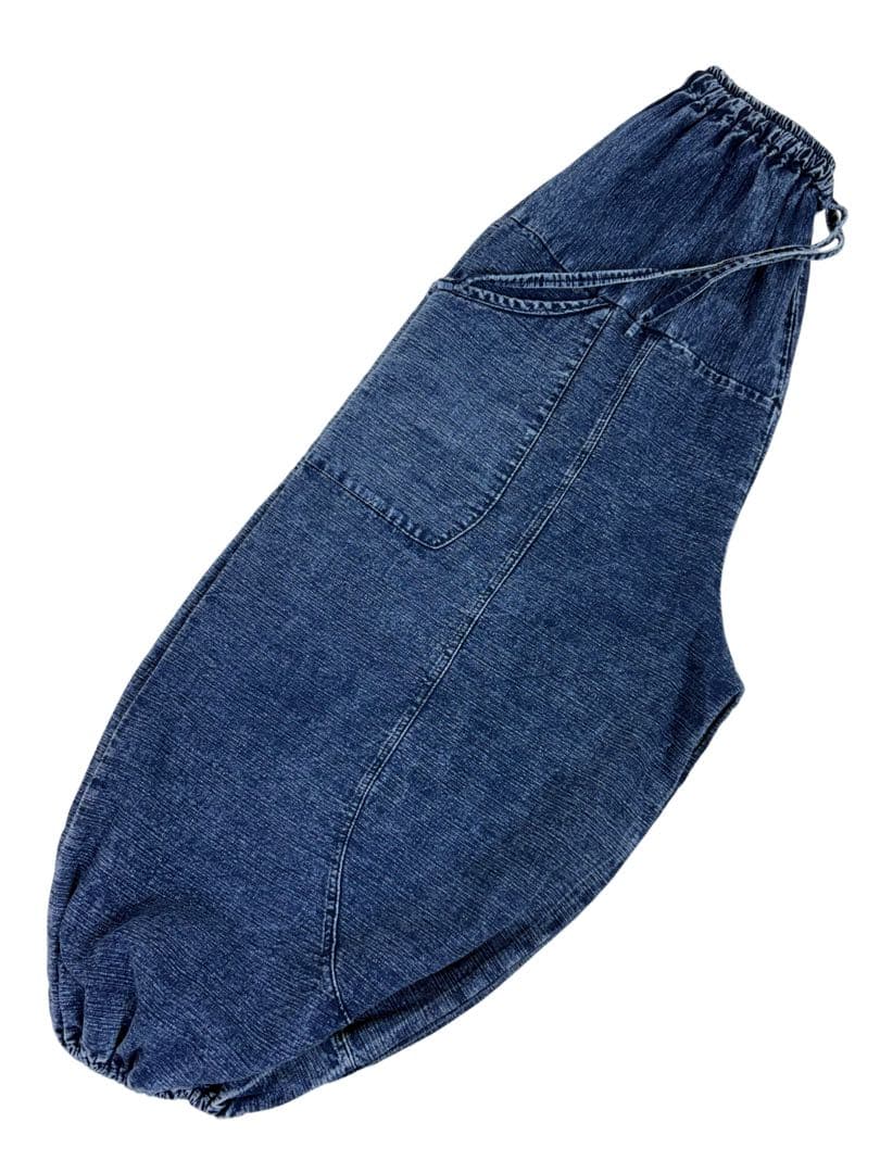 【新品】藍染　ストーンウォッシュ　タイパンツ　バルーン　男女兼用　F455