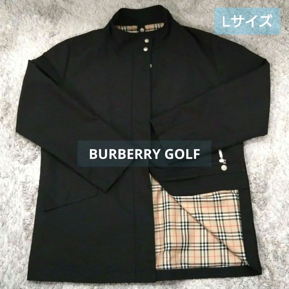 BURBERRY GOLFバーバリーナイロンジャケット 黒ノバチェック ᒪ 軽量