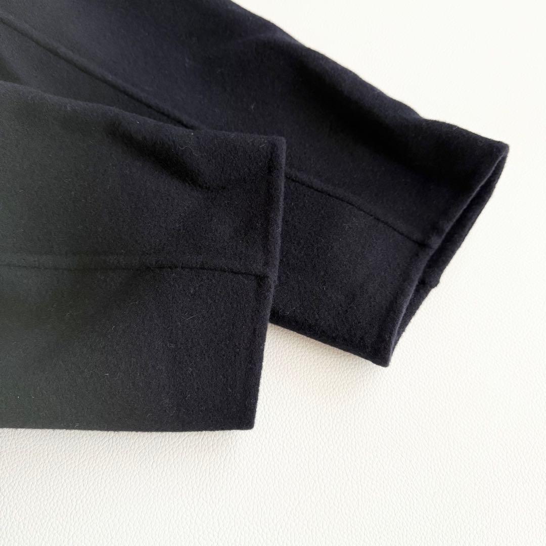 【ナノユニバース】PURE LAMBS リバーロングコート ネイビー M