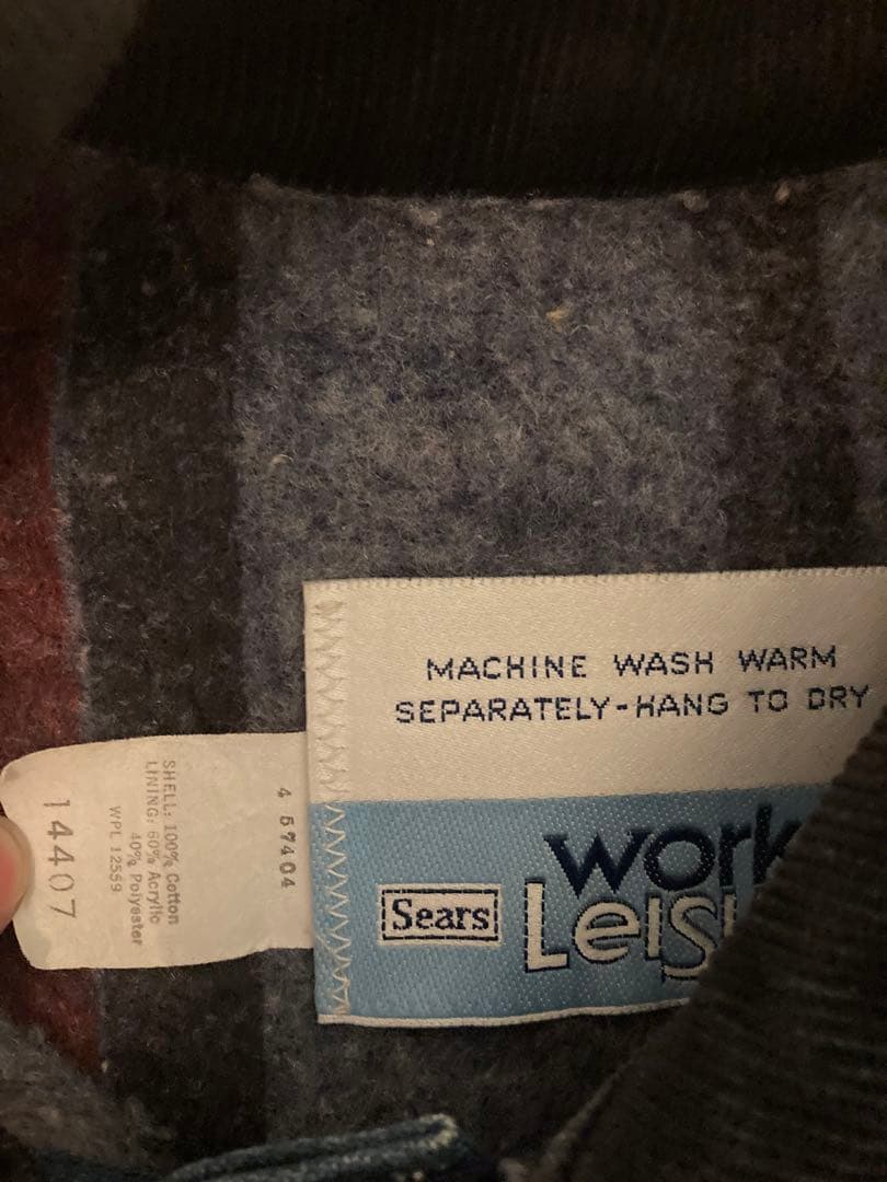 60s USA製　Sears デニムカバーオール　襟コーデュロイ　裏ブランケット