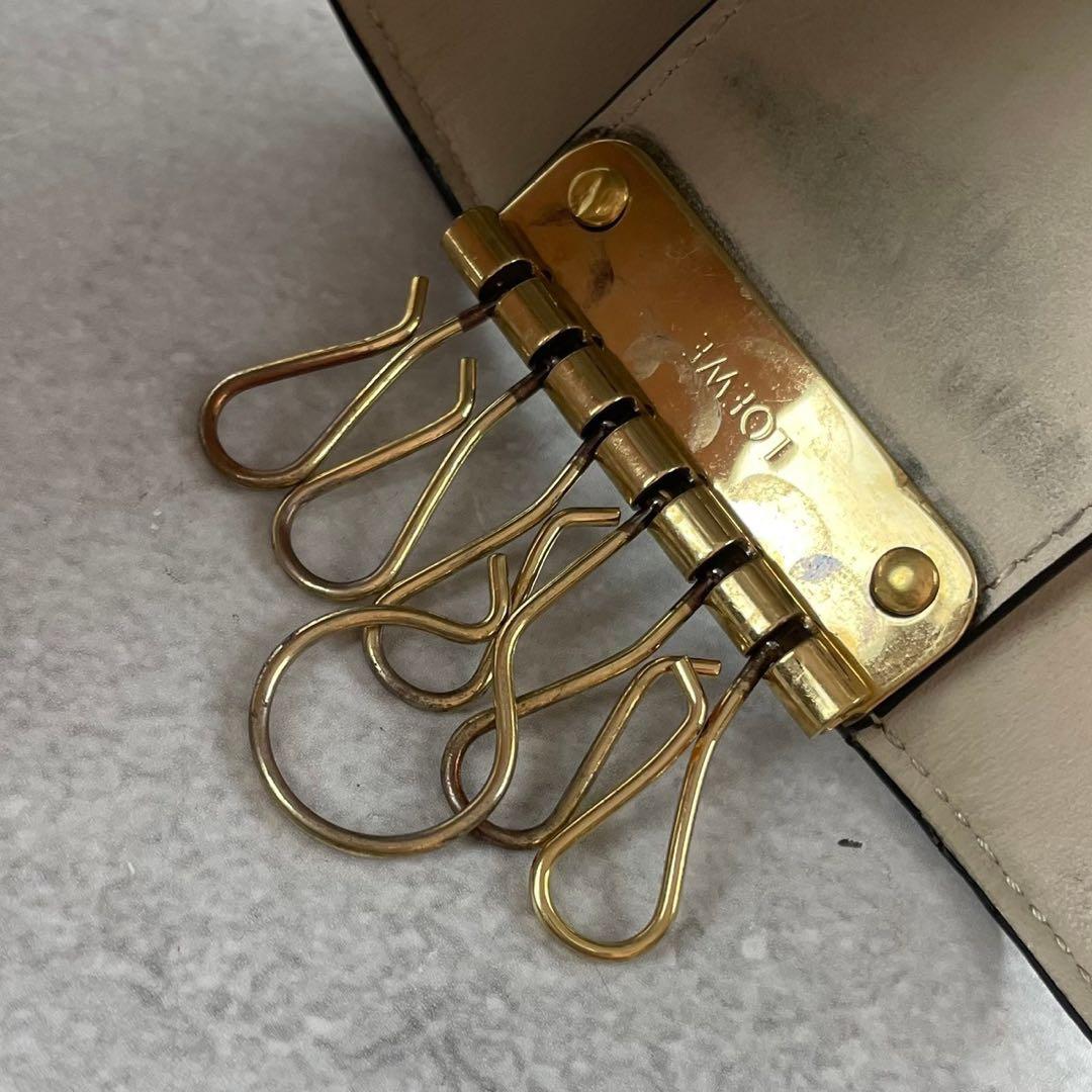 【現行モデル】ロエベ キーケース 6連 リピートアナグラム ロゴ ベージュ