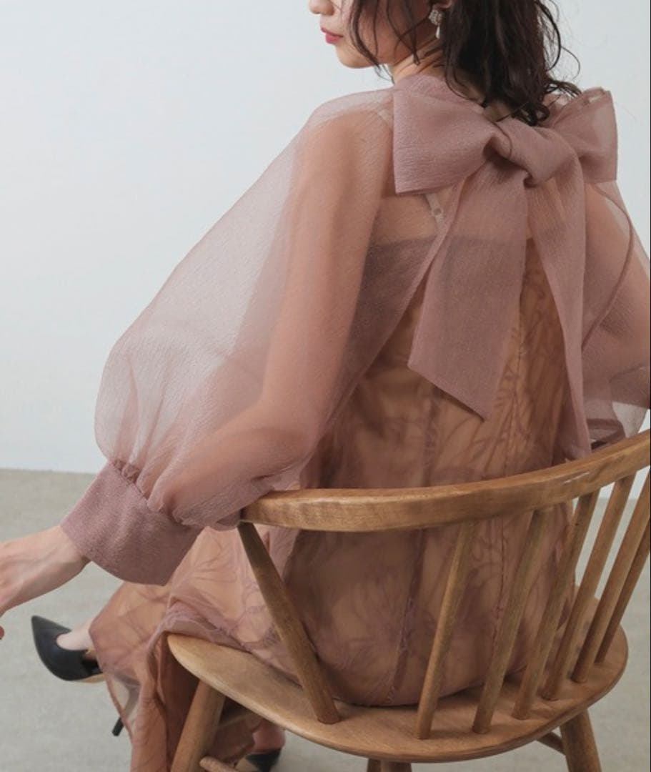 ボウタイ リボン ボレロ キャミワンピース 2点セット パーティー 結婚式