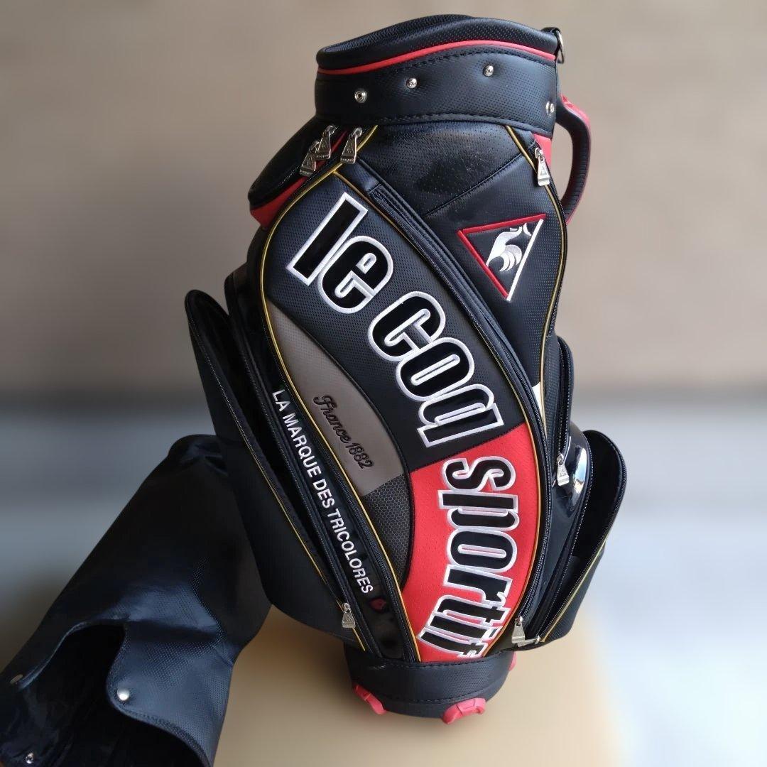 le coq sportif キャディバッグ ブラック/レッド