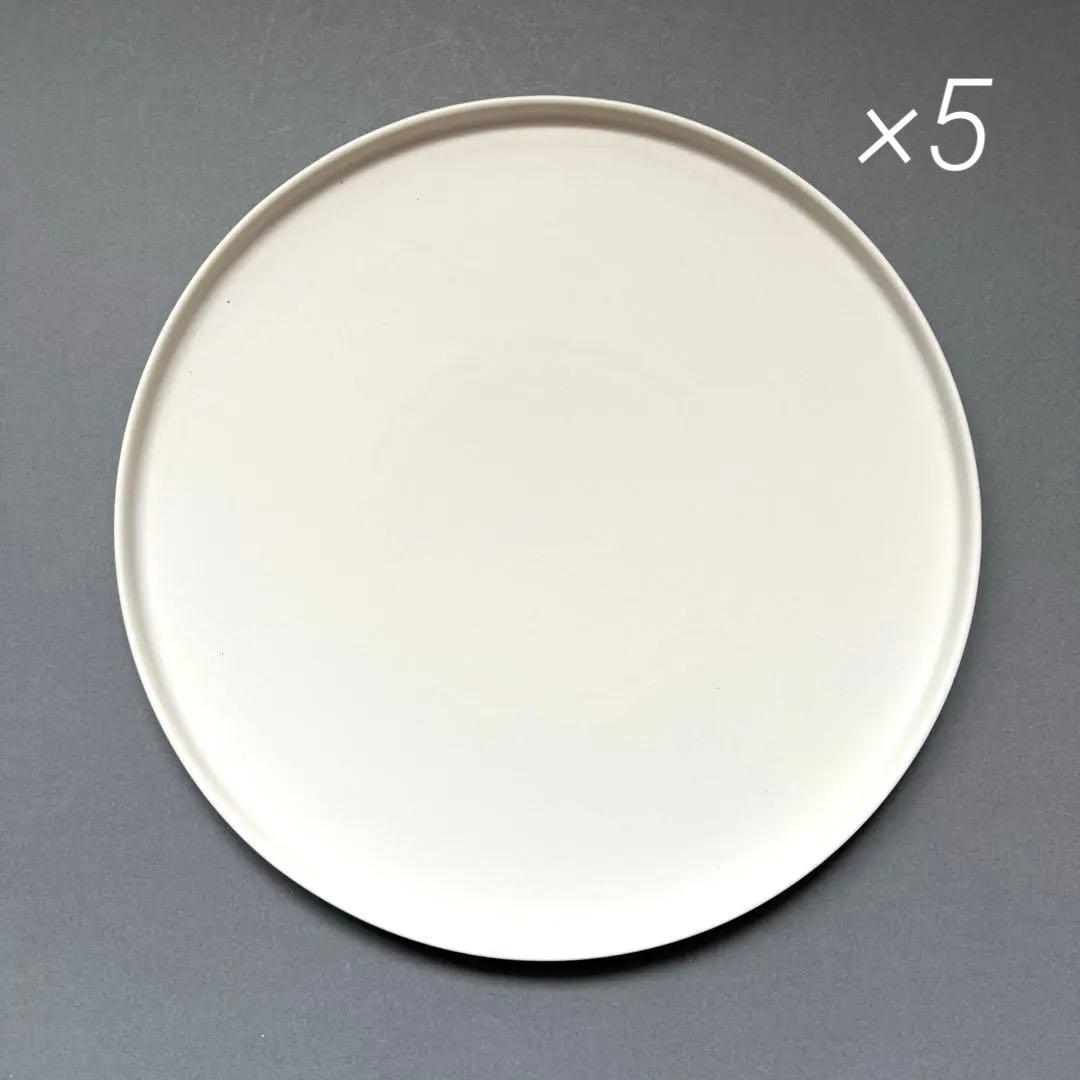 美濃焼　切立皿　プレート　オフホワイト　26.5cm 5枚