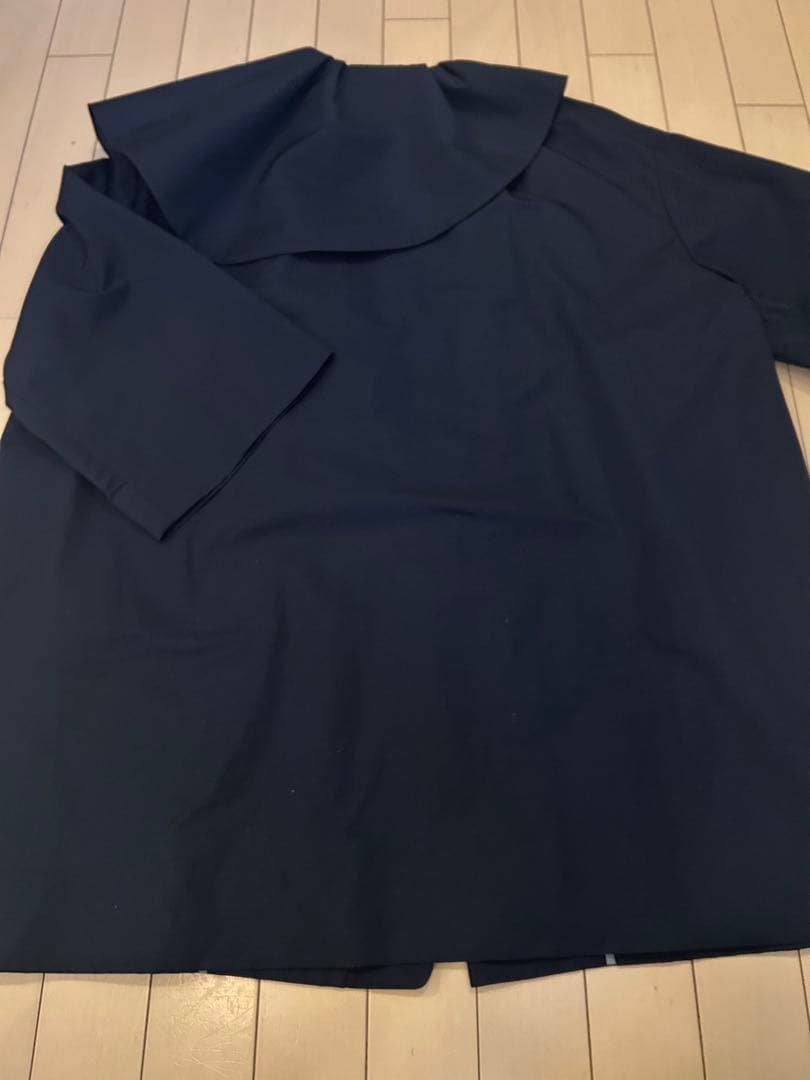 新品同様！yori ツイルサイドフレアコート　紺　38