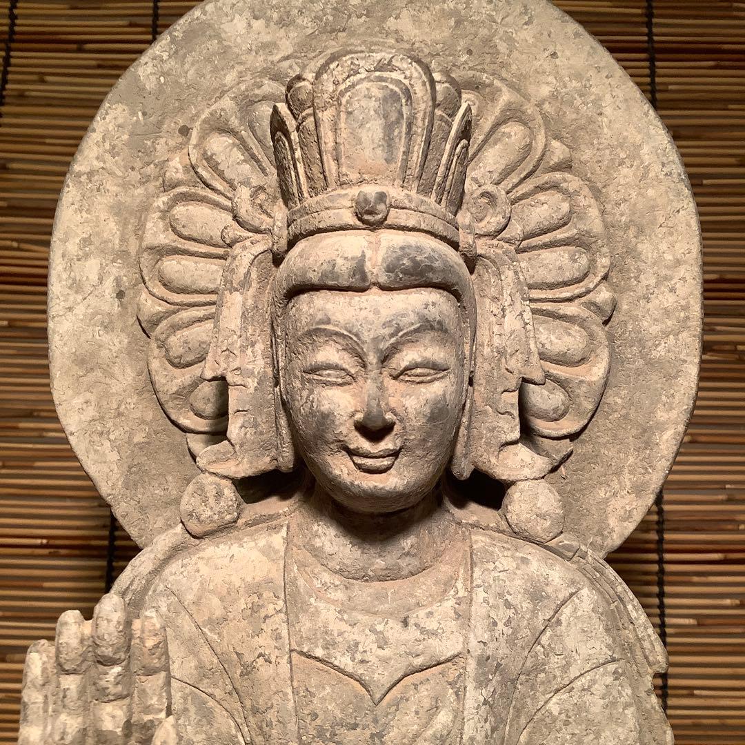 こたさん♪様売約keep…中国北魏・景明元年「石造・如来像」北斎・北魏様式