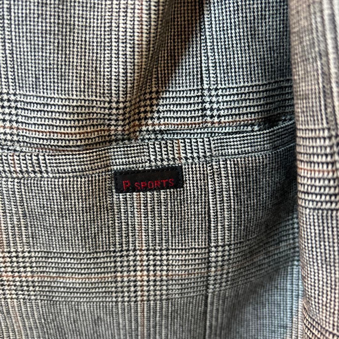 P. SPORTS グレー チェック柄 テーラードジャケット