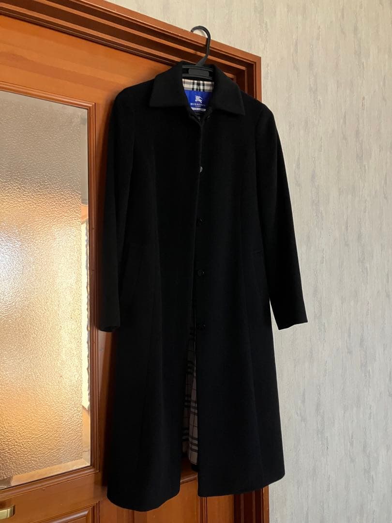 極美品✨　バーバリー　ブルーレーベル　ロング　コート　アンゴラ　ウール　ブラック