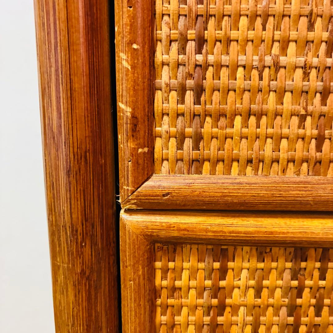 籐家具 ラタン 5段 チェスト 昭和レトロ タンス 収納棚 ナチュラル