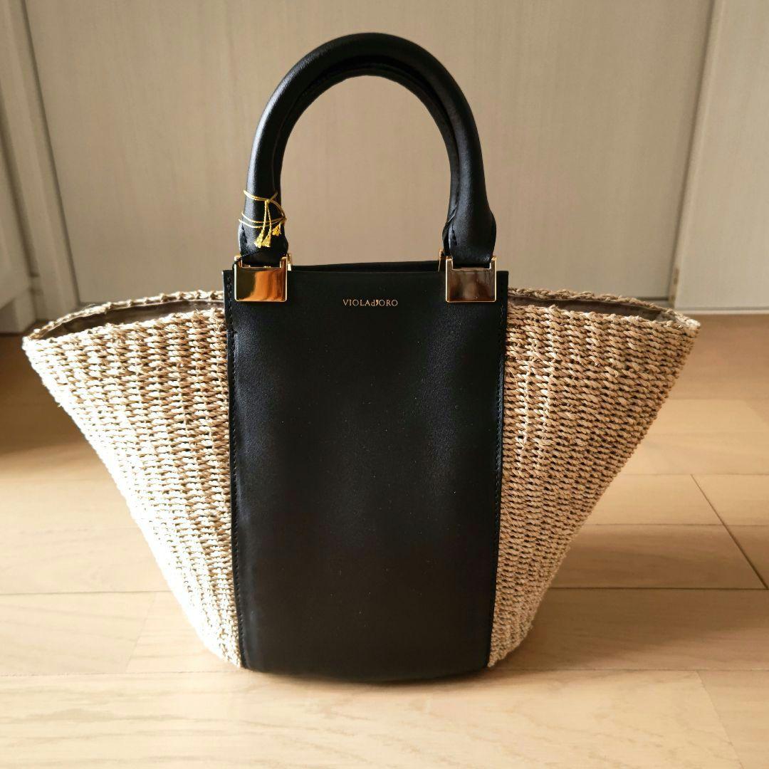 新品！VIOLAd’ORO　アバカレザー切替バッグ