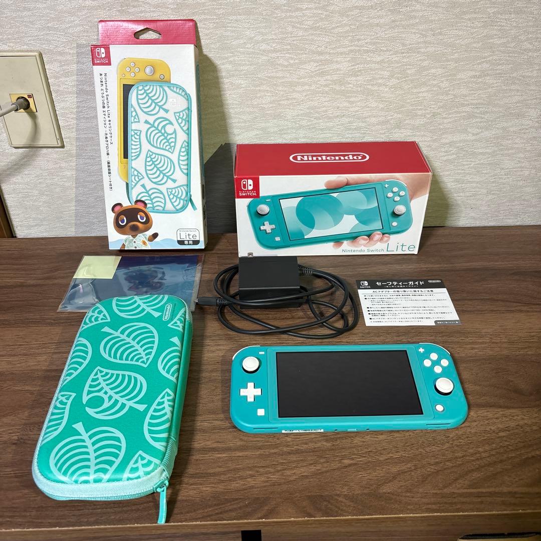 Nintendo Switch Lite ターコイズ　どうぶつの森　ケース付き