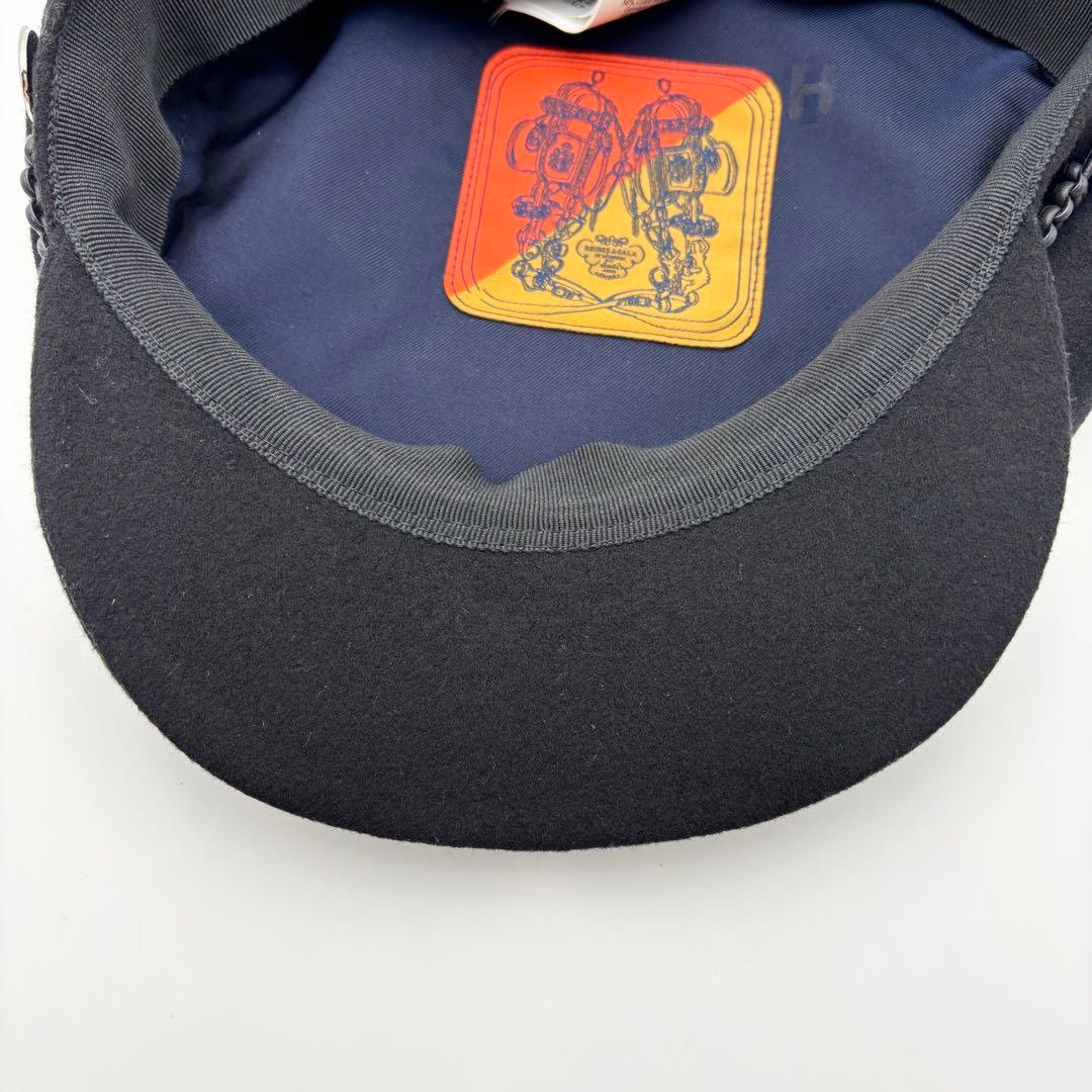 極美品 エルメス セリエ ドーヴィル カシミヤ キャスケット ブラック